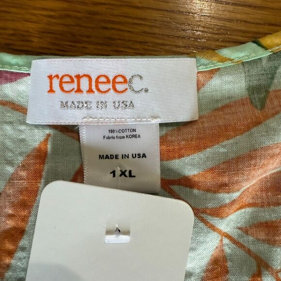 RENEE C. Tropical Kimono Dress 1XL - Picture 3 of 5